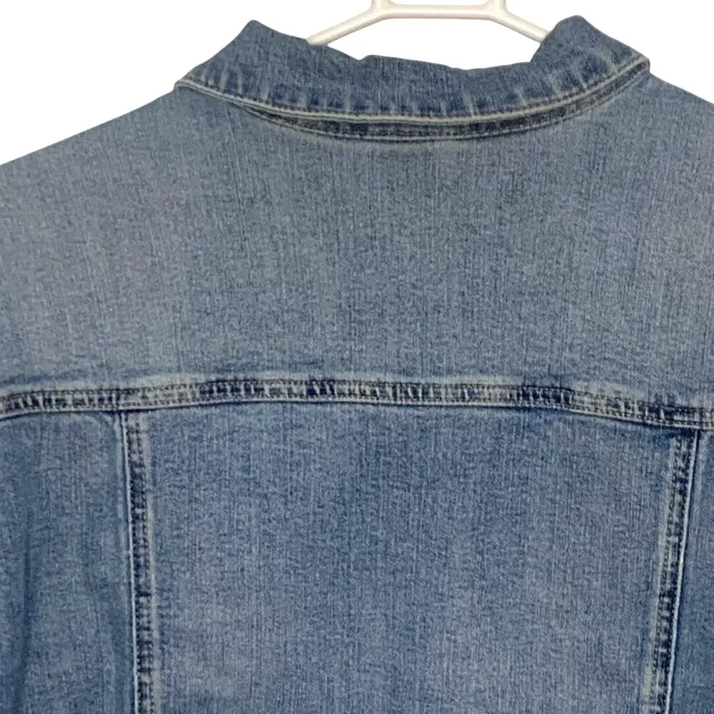 Vintage George Denim Trucker Jean Jacket 42-44 Blue Mens Button Front Work
